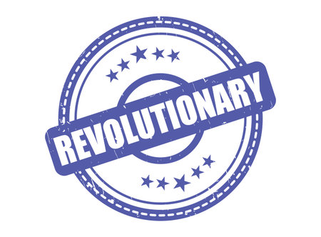 A Revolutionary Rubber Stamp Seal with a Star Borderのイラスト素材