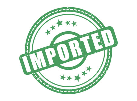 A Imported Rubber Stamp Seal with a Star Borderのイラスト素材