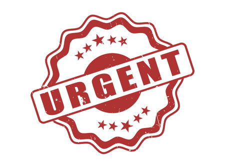 A Urgent Rubber Stamp Seal with a Decorative Borderのイラスト素材