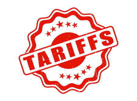 A Tariffs Rubber Stamp Seal with a Decorative Borderのイラスト素材