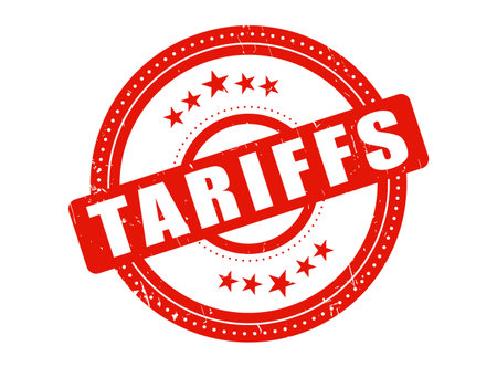 A Tariffs Rubber Stamp Seal with a Dotted Circleのイラスト素材