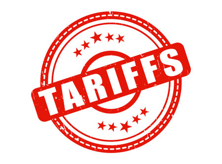 A Tariffs Rubber Stamp Seal with a Star Borderのイラスト素材