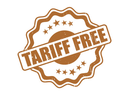 A Tariff Free Rubber Stamp Seal with a Decorative Borderのイラスト素材