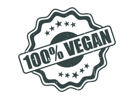 A 100% Vegan Rubber Stamp Seal with a Decorative Borderのイラスト素材