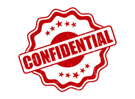 A CONFIDENTIAL Rubber Stamp Seal with a Decorative Borderのイラスト素材