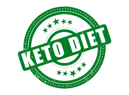 A KETO DIET Rubber Stamp Seal with a Dotted Circleのイラスト素材