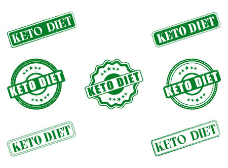 A Collection of KETO DIET Rubber Stamps and Sealsのイラスト素材