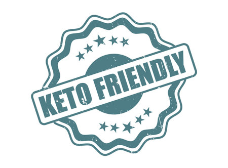 A KETO FRIENDLY Rubber Stamp Seal with a Decorative Borderのイラスト素材