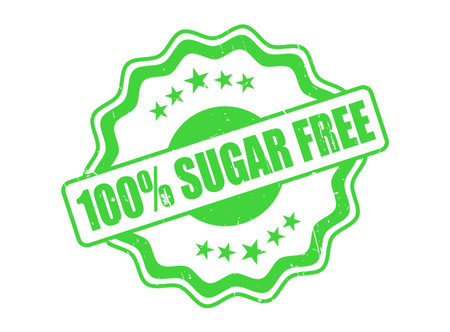 A 100% SUGAR FREE Rubber Stamp Seal with a Decorative Borderのイラスト素材