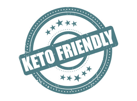 A KETO FRIENDLY Rubber Stamp Seal with a Dotted Circleのイラスト素材