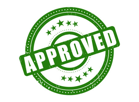 A Approved Rubber Stamp Seal with a Dotted Circleのイラスト素材