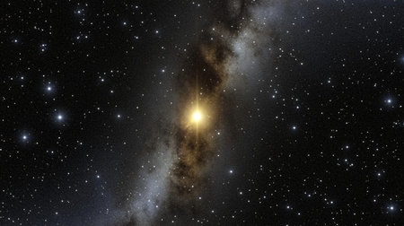 Stars of a planet and galaxy in a free space Elements of this image furnished by NASAの素材