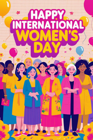 International Women's Day. International Women's Day. Vector illustration.の素材