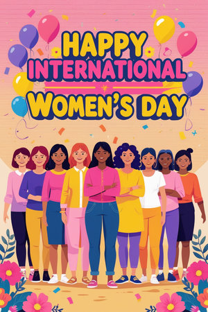 International Women's Day. International Women's Day. Vector illustration.の素材