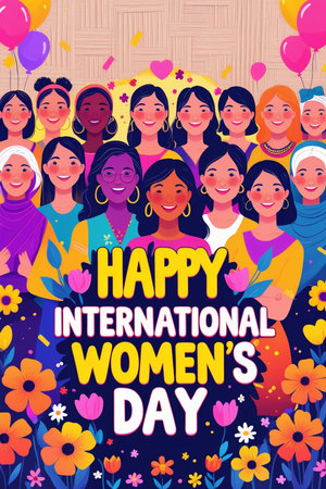 International Women's Day. Happy women's day. Vector illustration.の素材