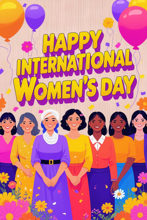 International Women's Day banner. International women's day vector illustration.の素材