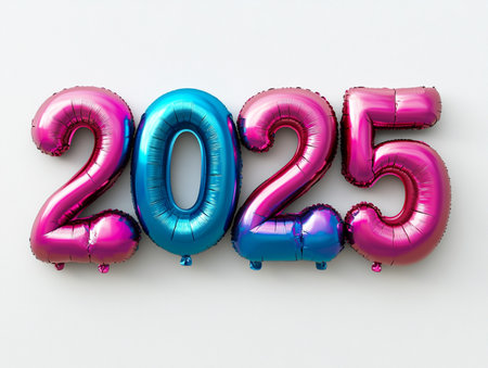 Happy New Year 2015 celebration background with balloons. 3D Renderingの素材