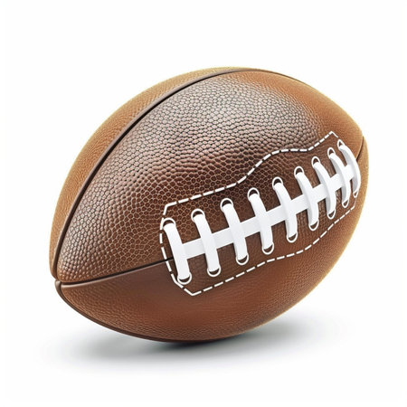 American football ball isolated on white background. 3D illustration. Series.の素材