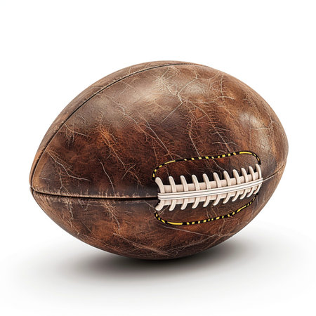 Rugby ball isolated on white background. 3D illustration.の素材