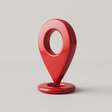 Red Map Marker on a white background. 3d Renderingの素材