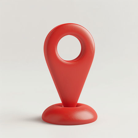 Red Map Marker on a white background. 3d Renderingの素材