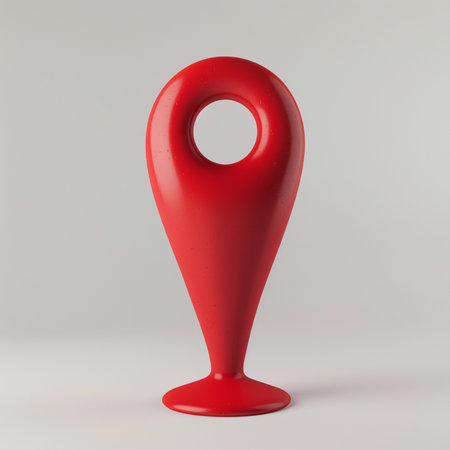 Red Map Marker on a white background. 3d Renderingの素材