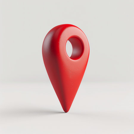 Red Map Marker on a white background. 3d Renderingの素材