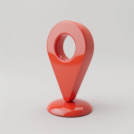 Red Map Marker on a white background. 3d Renderingの素材
