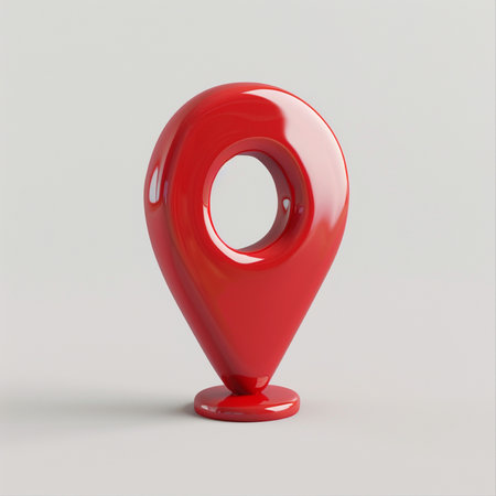 Red Map Marker on a white background. 3d Renderingの素材