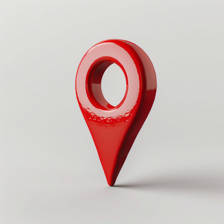 Red Map Marker on a white background. 3d Renderingの素材