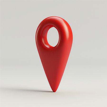 Red Map Marker on a white background. 3d Renderingの素材