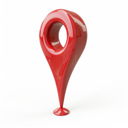 Red Map Marker on a white background. 3d Renderingの素材
