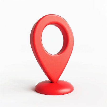 Red map pointer isolated on white background. 3d render image.の素材