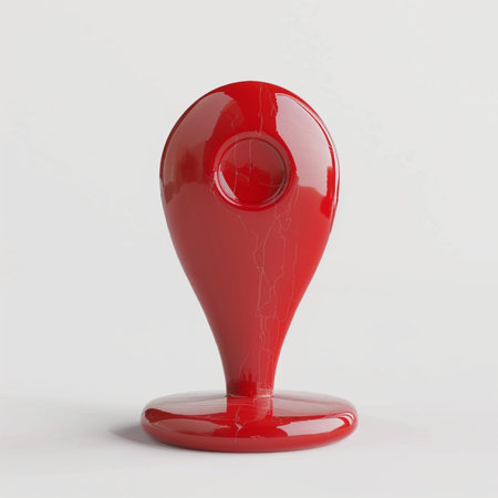 Red Map Marker on a white background. 3d Renderingの素材