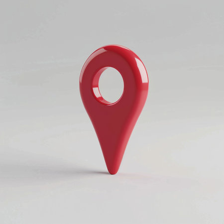Red Map Marker on a white background. 3d Renderingの素材