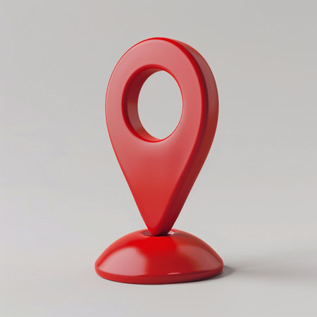 Red Map Marker on a white background. 3d Renderingの素材