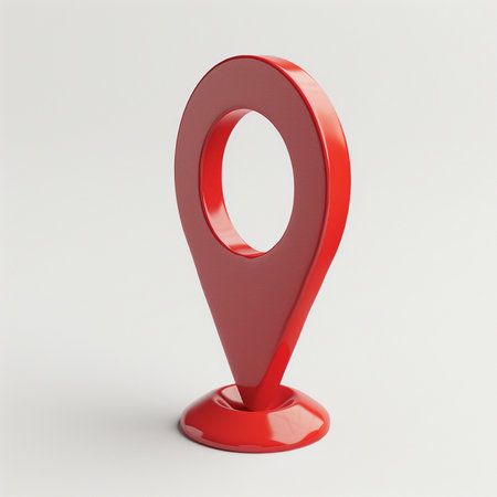 Red map pointer on a white background. 3d rendering image.の素材