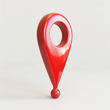Red Map Marker on a white background. 3d Renderingの素材