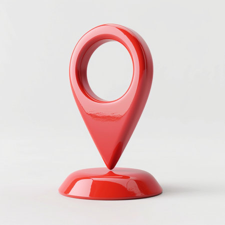 Red Map Marker on a white background. 3d Renderingの素材