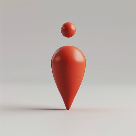 Red Map Marker on a white background. 3d Renderingの素材