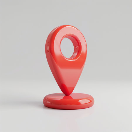 Red Map Marker on a white background. 3d Renderingの素材