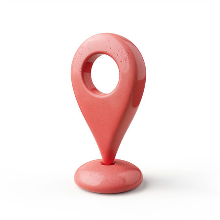 Red Map Marker on a white background. 3d Renderingの素材