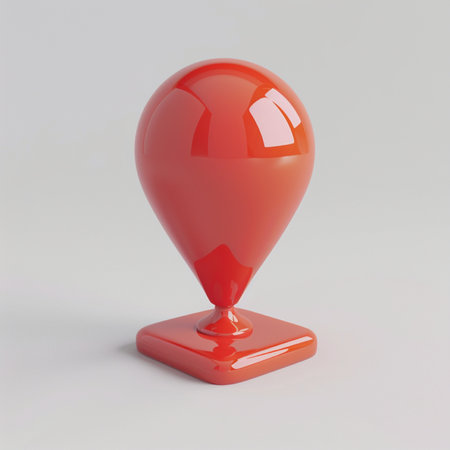 Red Map Marker on a white background. 3d Renderingの素材