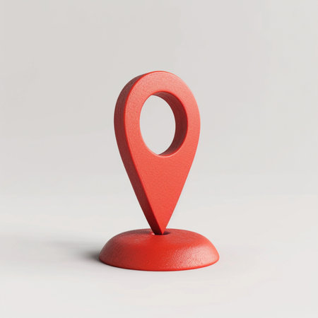 Red Map Marker on a white background. 3d Renderingの素材