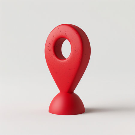 Red Map Marker on a white background. 3d Renderingの素材