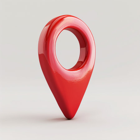 Red Map Marker on a white background. 3d Renderingの素材
