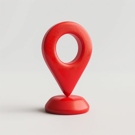 Red Map Marker on a white background. 3d Renderingの素材
