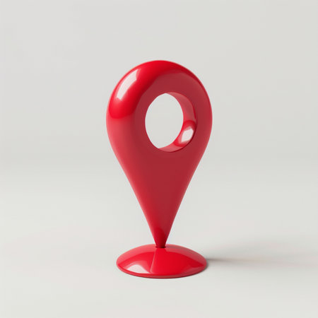 Red Map Marker on a white background. 3d Renderingの素材