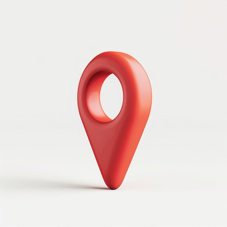 Red map pointer isolated on white background. 3D rendered illustration.の素材
