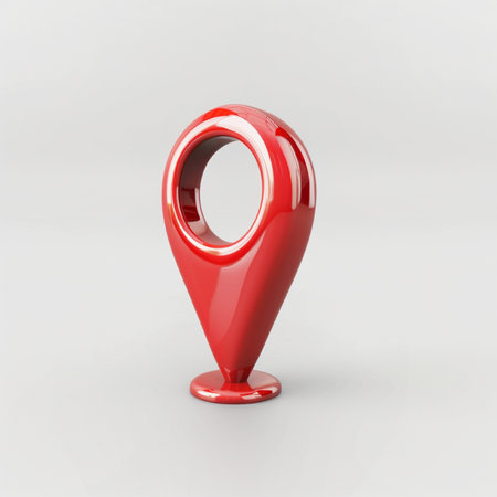 Red Map Pointer on a white background. 3D Renderingの素材
